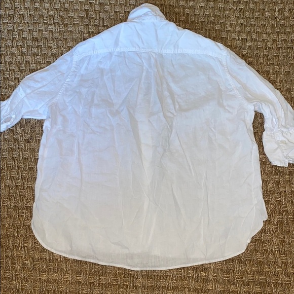 Zara White Linen Oversized Button-Up Shirt. Sz Med - Picture 7 of 9